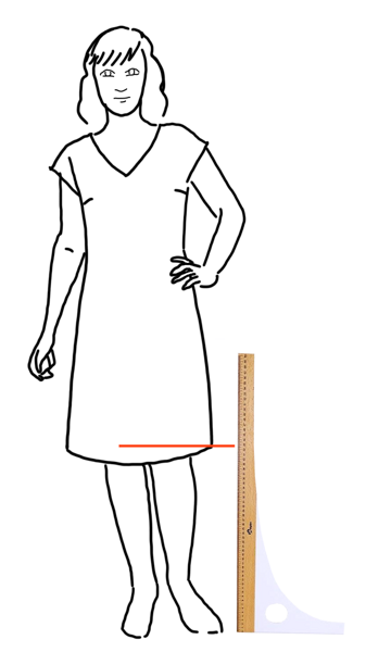 Measure the distance from the floor all around shift dress pattern, diy shift dress, how to make a shift dress