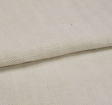 Handwoven vintage linen fabric, herringbone, natural 100% linen